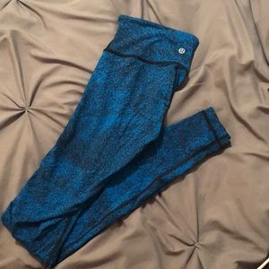 Blue/Black Lululemon Leggings Wunder Under